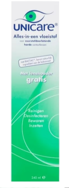 Unicare Alles-in-een vloeistof Voor Harde Contactlenzen 240 ml afbeelding