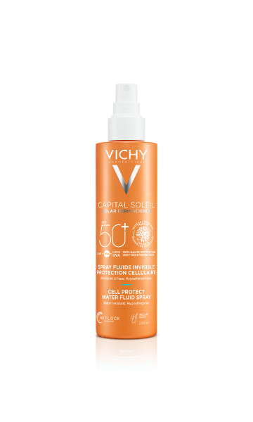 Image of Vichy Capital Soleil Cell Protect Fluïde Spray SPF50+ - zonnebrand voor lichaam en gezicht 