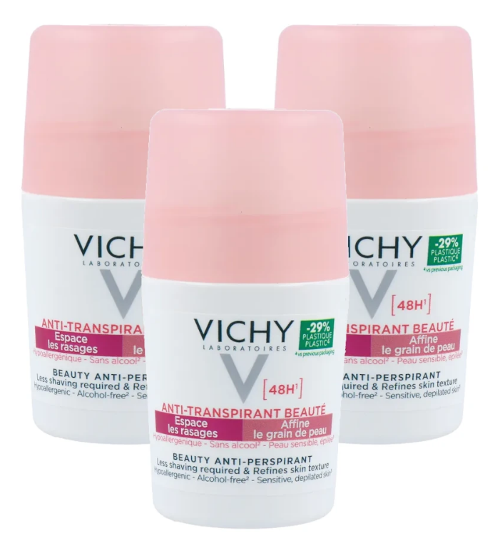 Vichy Deo Roller Beauty Anti-Transpirant 48h Multiverpakking afbeelding