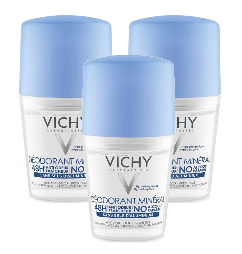 Vichy Minerale Deodorant Roller 48u Optimale Tolerantie Multiverpakking afbeelding