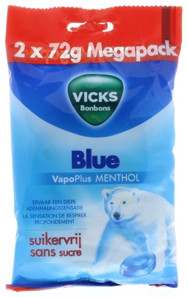 Vicks Blue Zak Suikervrij 2x72g