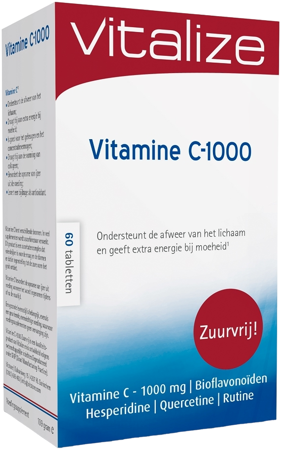 Vitalize Vitamine C-1000 mg Zuurvrij Tabletten 60TB