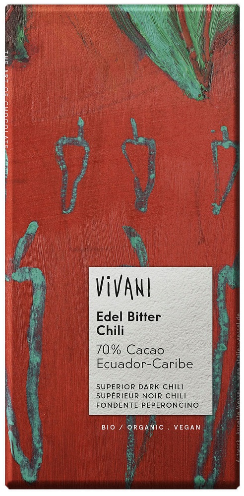 Vivani Chocoladereep Puur met Chilipeper