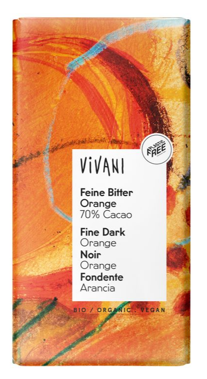 Vivani Feine Bitter Orange 70% Cacao Reep afbeelding