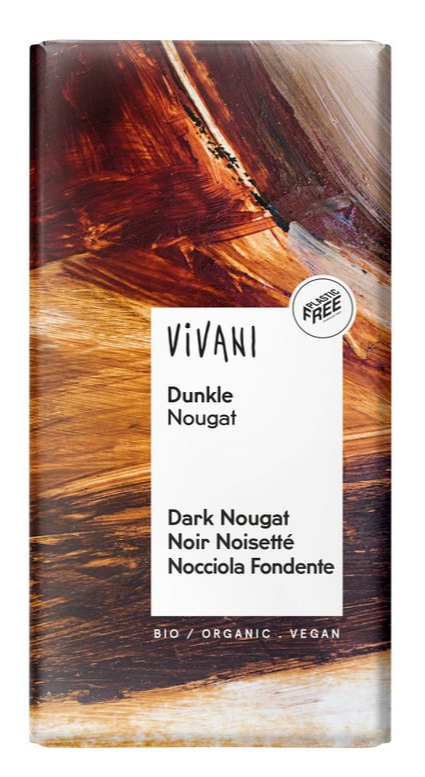 Vivani Pure Chocolade Nougat Reep afbeelding