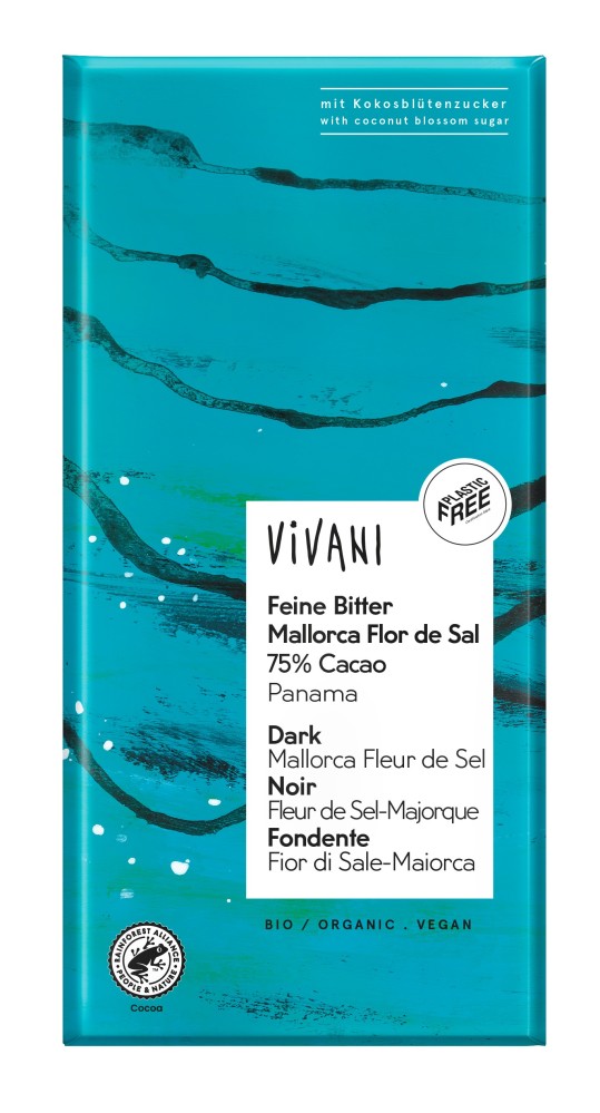 Vivani Chocolade Puur 75% Cacao Zeezout