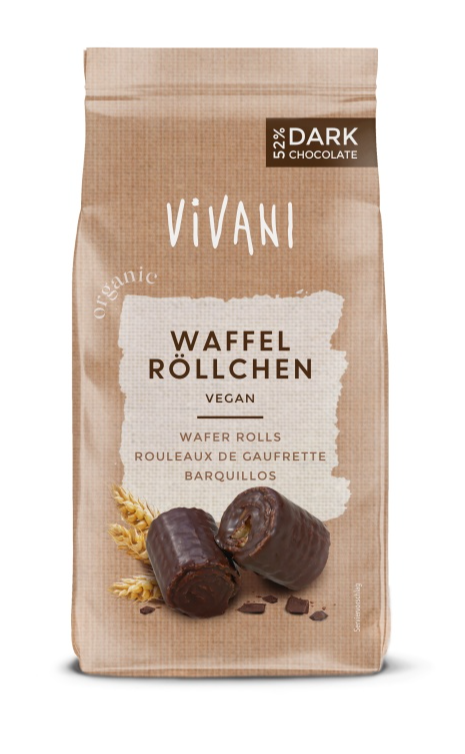 Vivani Wafer Rolls Pure Chocolade
