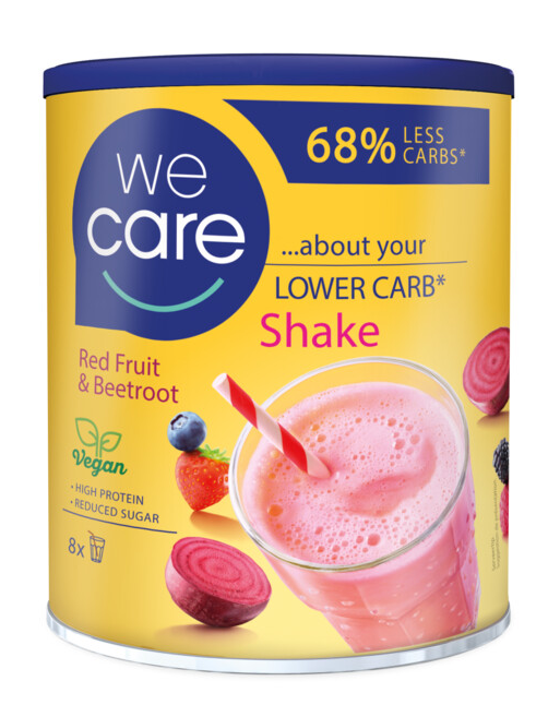 WeCare Lower Carb Shake Rood Fruit & Biet