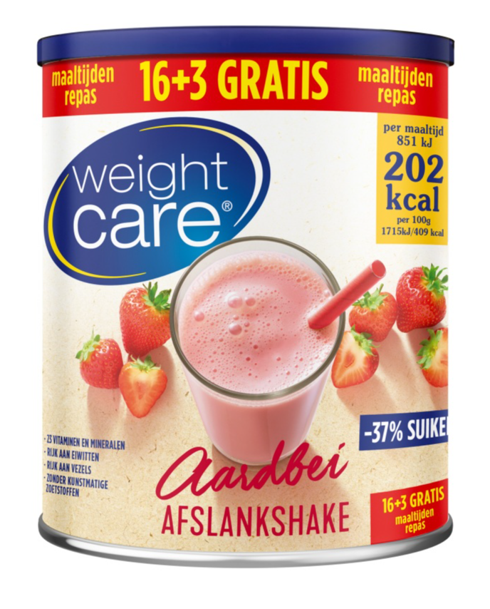 Weight Care Maaltijdshake Aardbei 16 + 3 gratis maaltijden