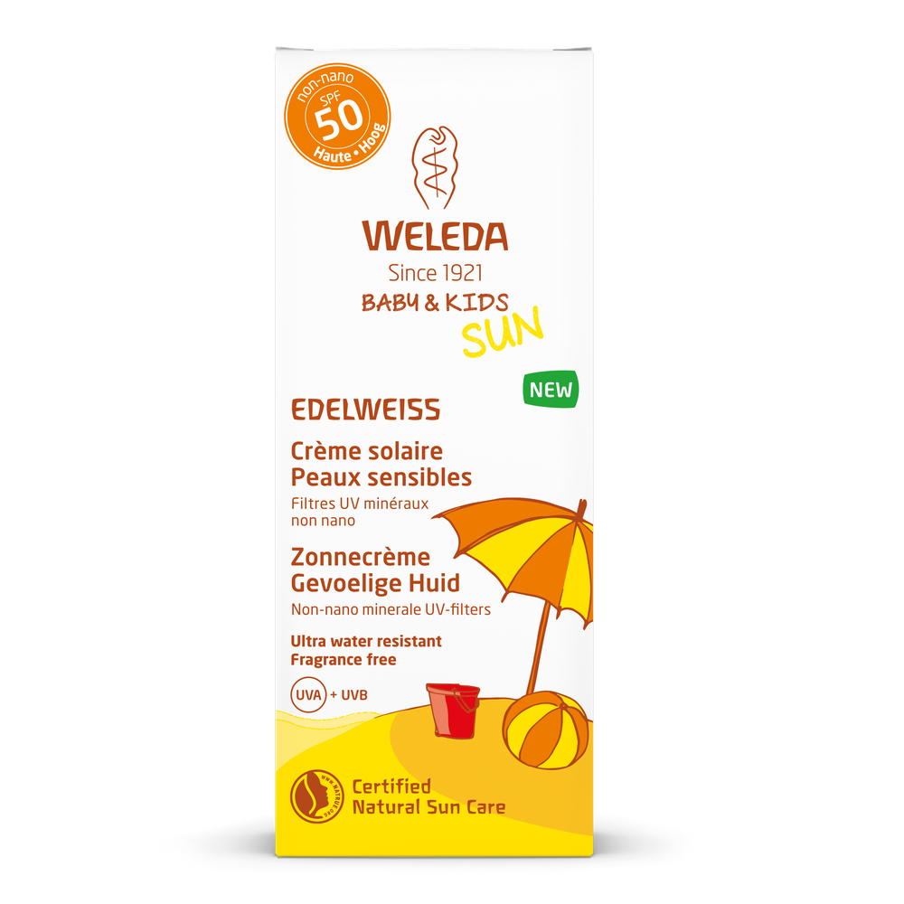 Image of Weleda Sun Edelweiss Sunscreen Lotion Sensitive SPF50 