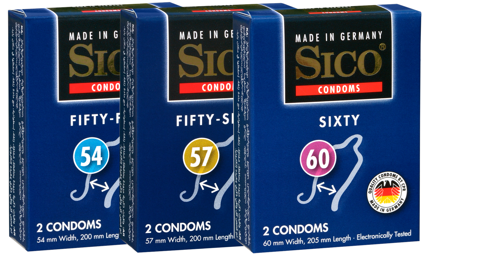 Image of Sico Condooms 54-57-60 Combiset