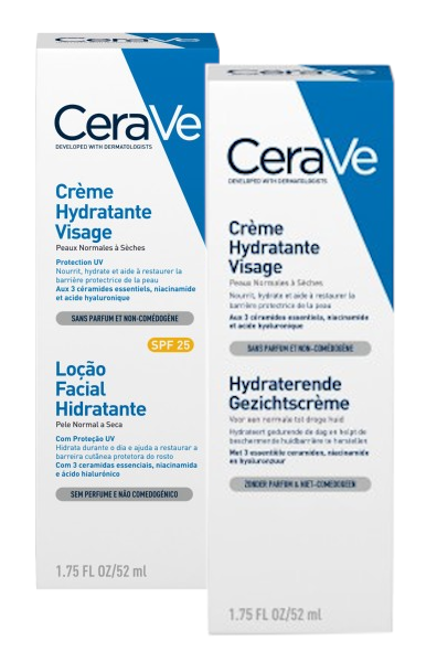 Cerave Combi Hydraterende Gezichtscrème SPF25 en Hydraterende Gezichtscrème - 2 stuks
