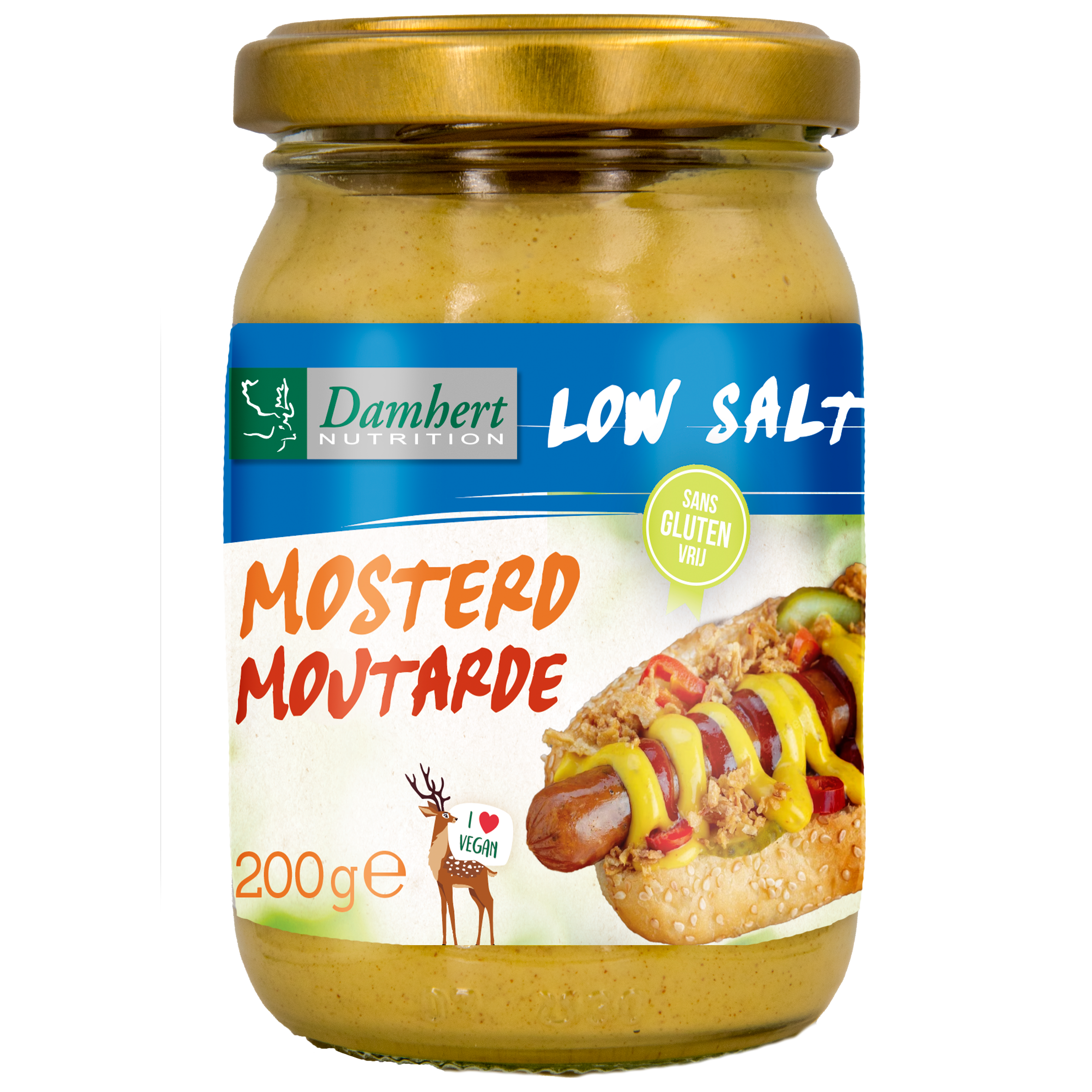 Damhert Low Salt Mosterd Glutenvrij