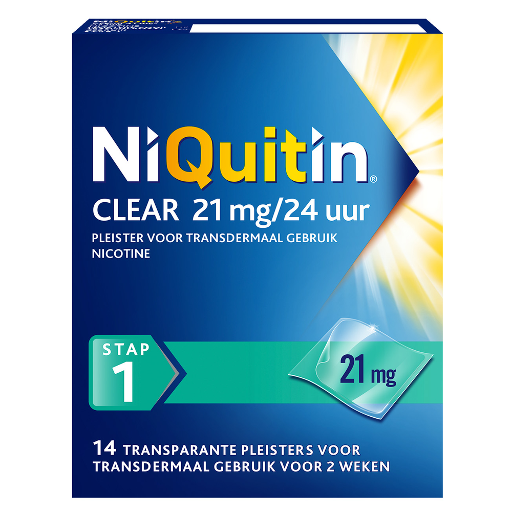 Image of Niquitin Clear Pleisters 21mg Stap 1 