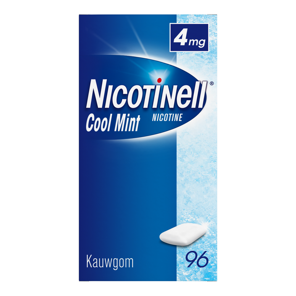 Nicotinell Kauwgom Cool Mint 4mg - voor stoppen met roken afbeelding