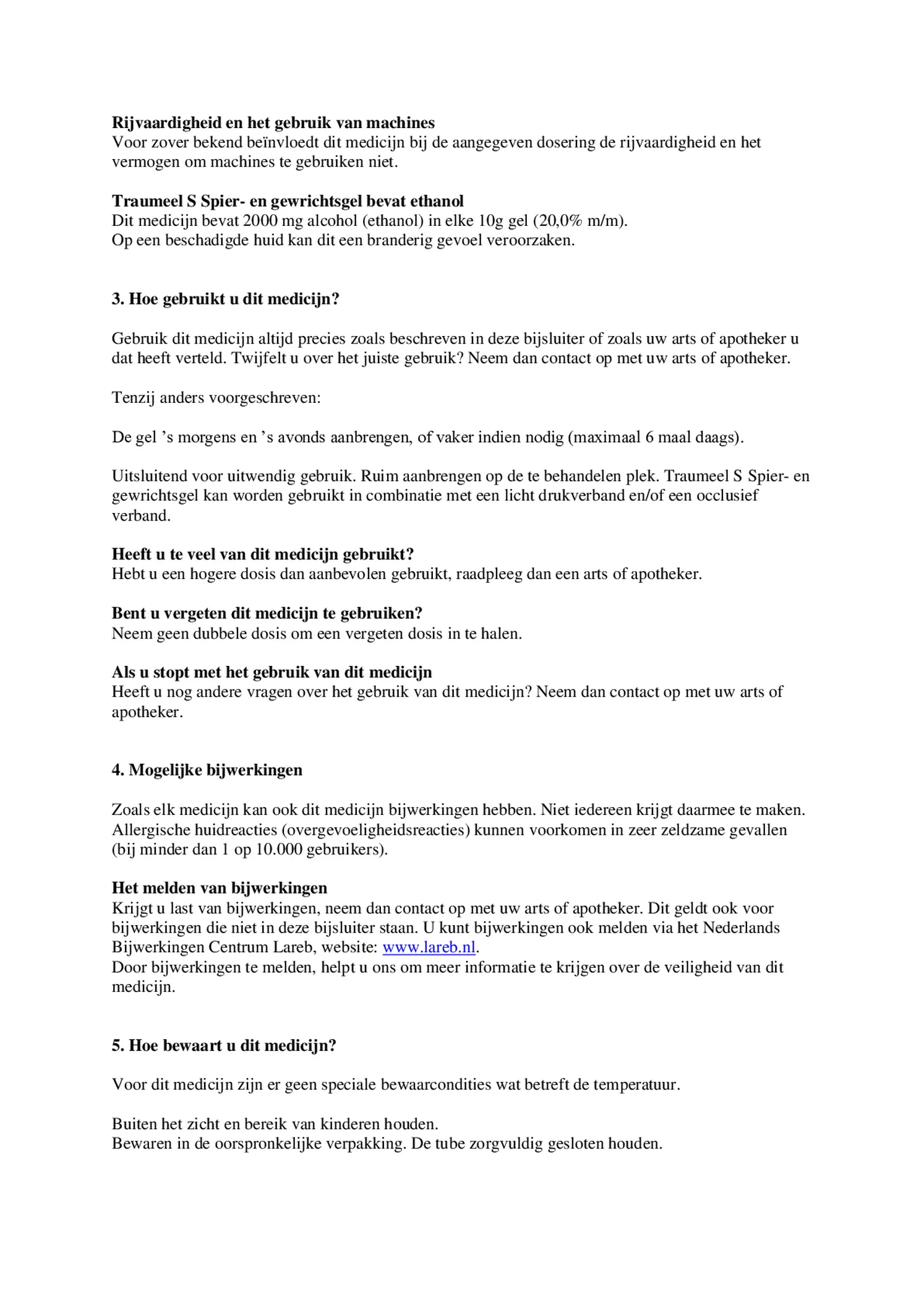 Traumeel S Gel afbeelding van document #2, bijsluiter