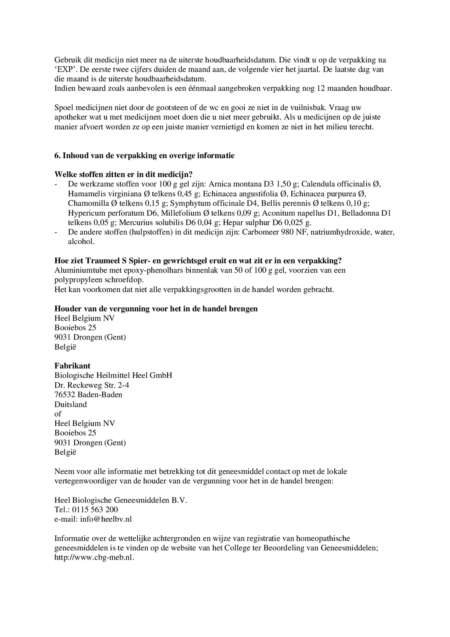 Traumeel S Gel afbeelding van document #3, bijsluiter