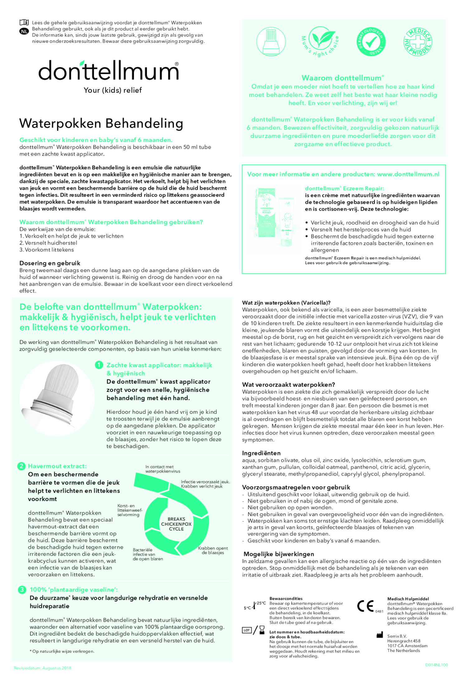 Donttellmum Combi Waterpokkenbehandeling + Inhalatiepleisters afbeelding van document #1, gebruiksaanwijzing