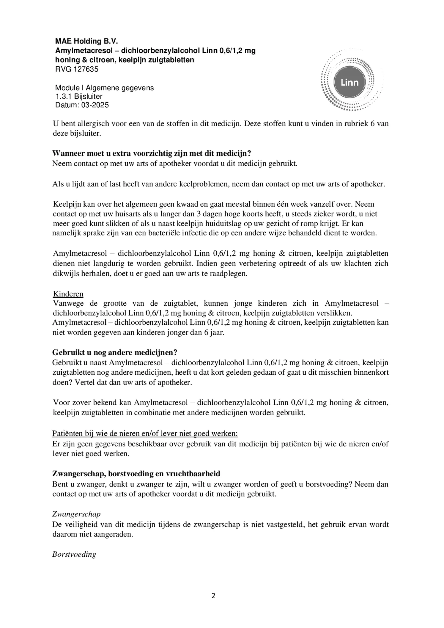 Keelpijn Zuigtabletten Honing & Citroen afbeelding van document #2, bijsluiter