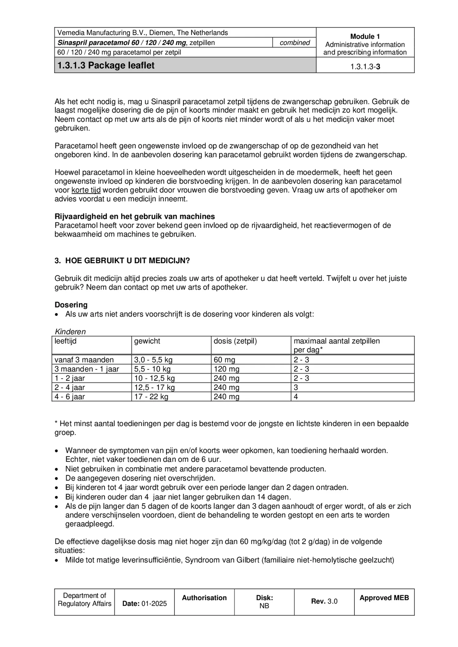 Paracetamol 240mg Zetpillen afbeelding van document #3, bijsluiter