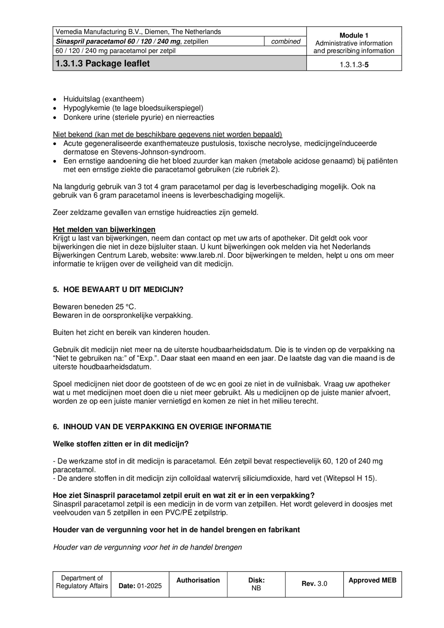 Paracetamol 240mg Zetpillen afbeelding van document #5, bijsluiter