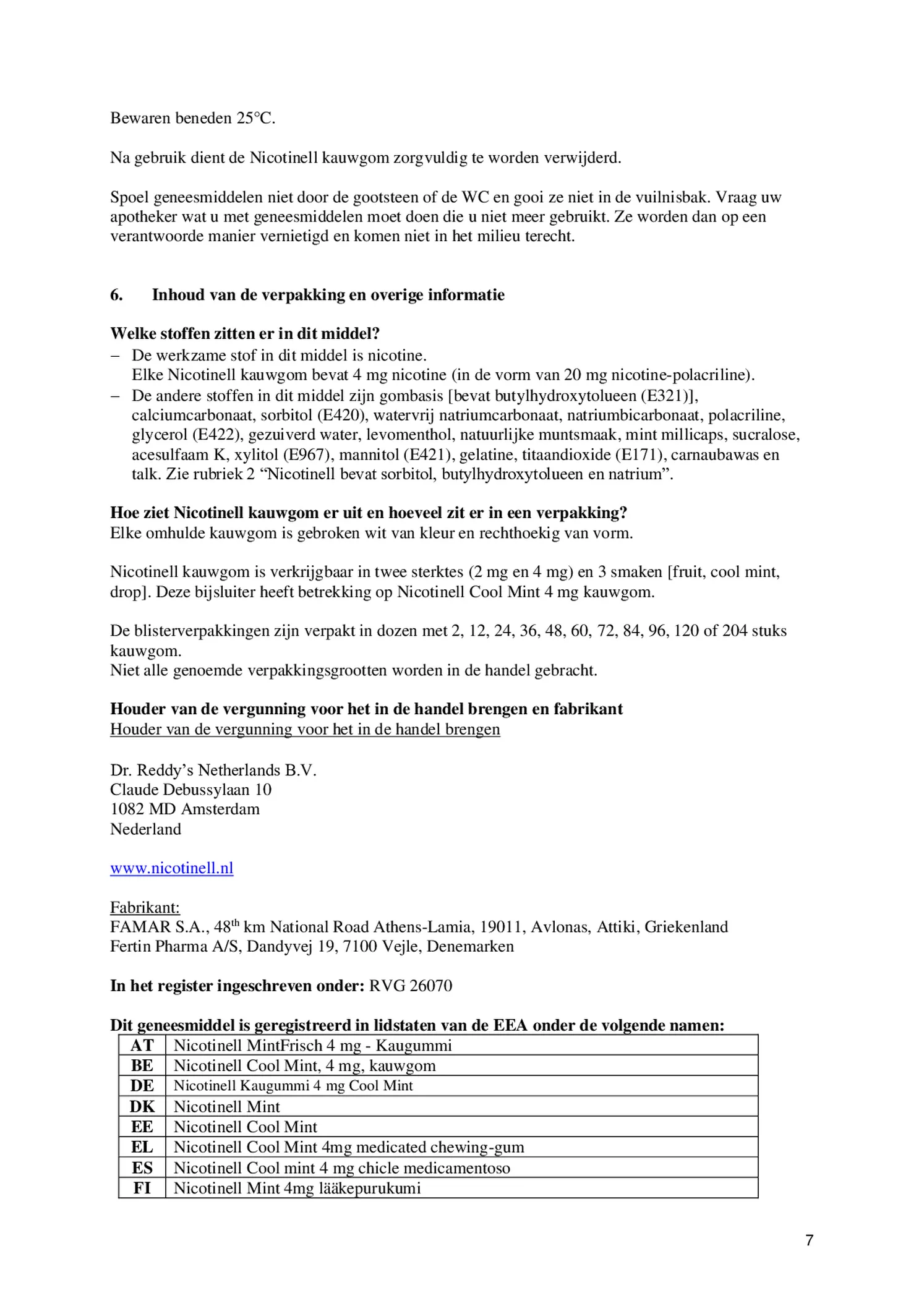 Kauwgom Cool Mint 4 mg - voor stoppen met roken afbeelding van document #7, bijsluiter