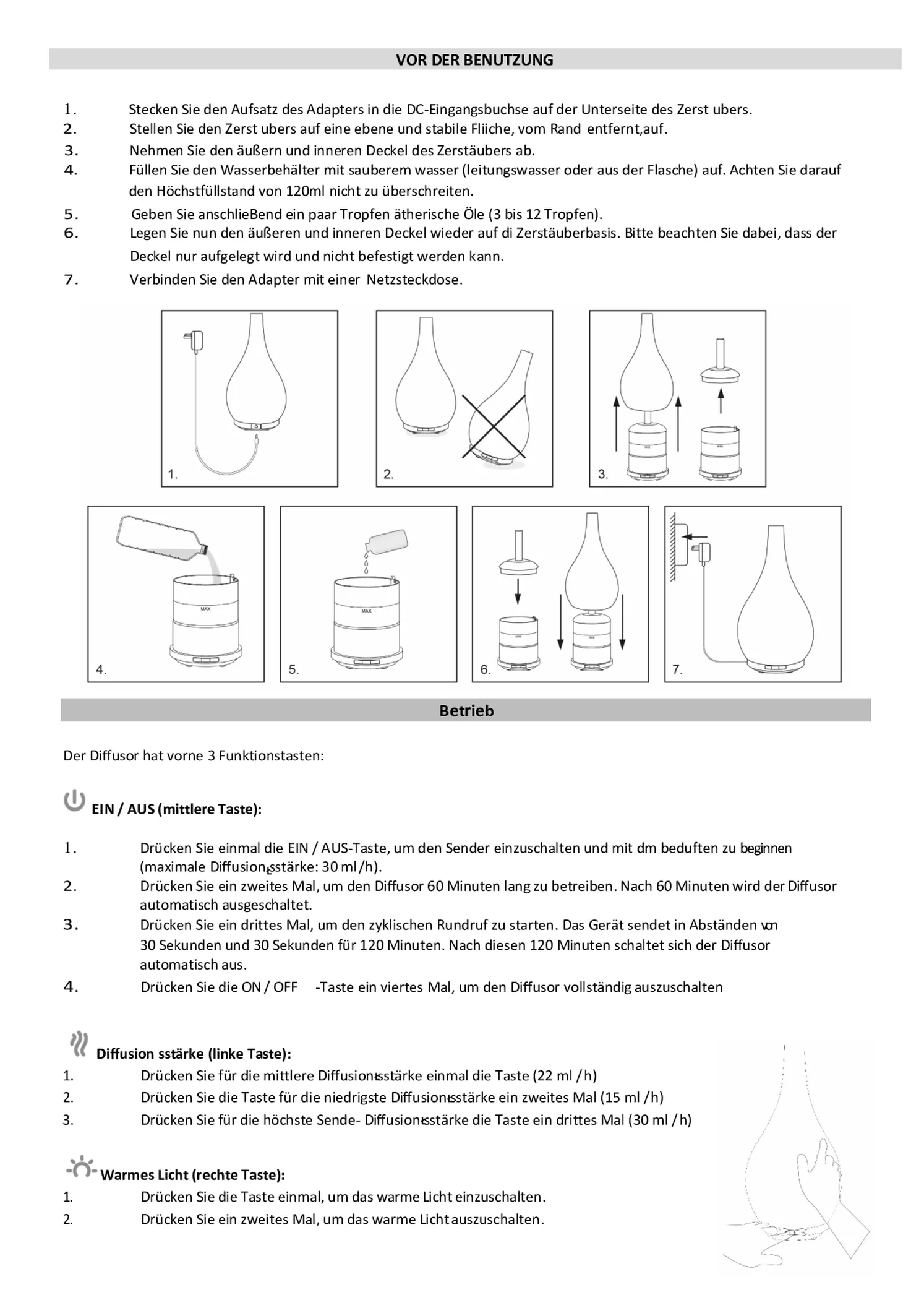 Impulse Aroma Diffuser afbeelding van document #12, gebruiksaanwijzing