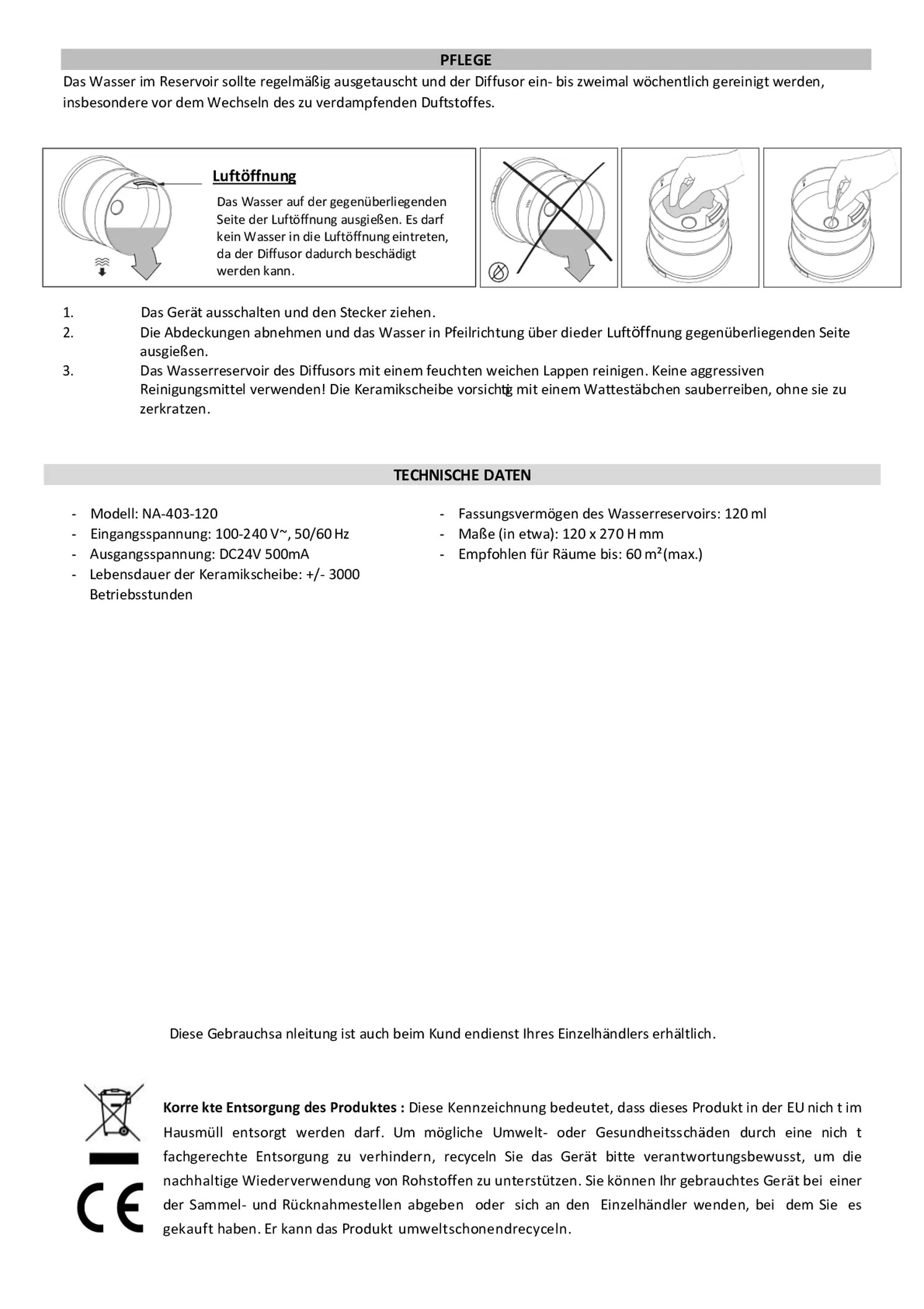 Impulse Aroma Diffuser afbeelding van document #13, gebruiksaanwijzing