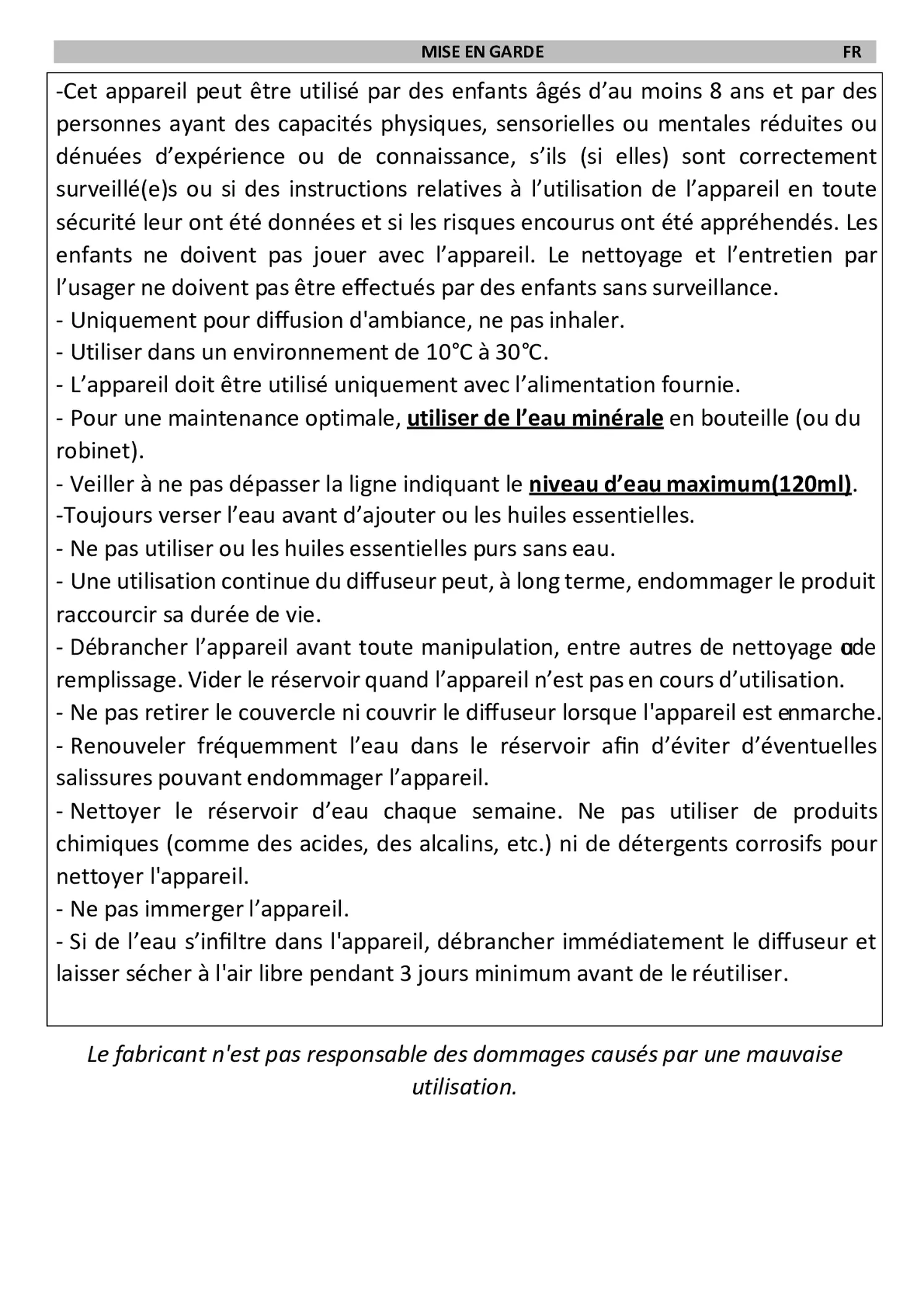 Leaves Aroma Diffuser afbeelding van document #8, gebruiksaanwijzing
