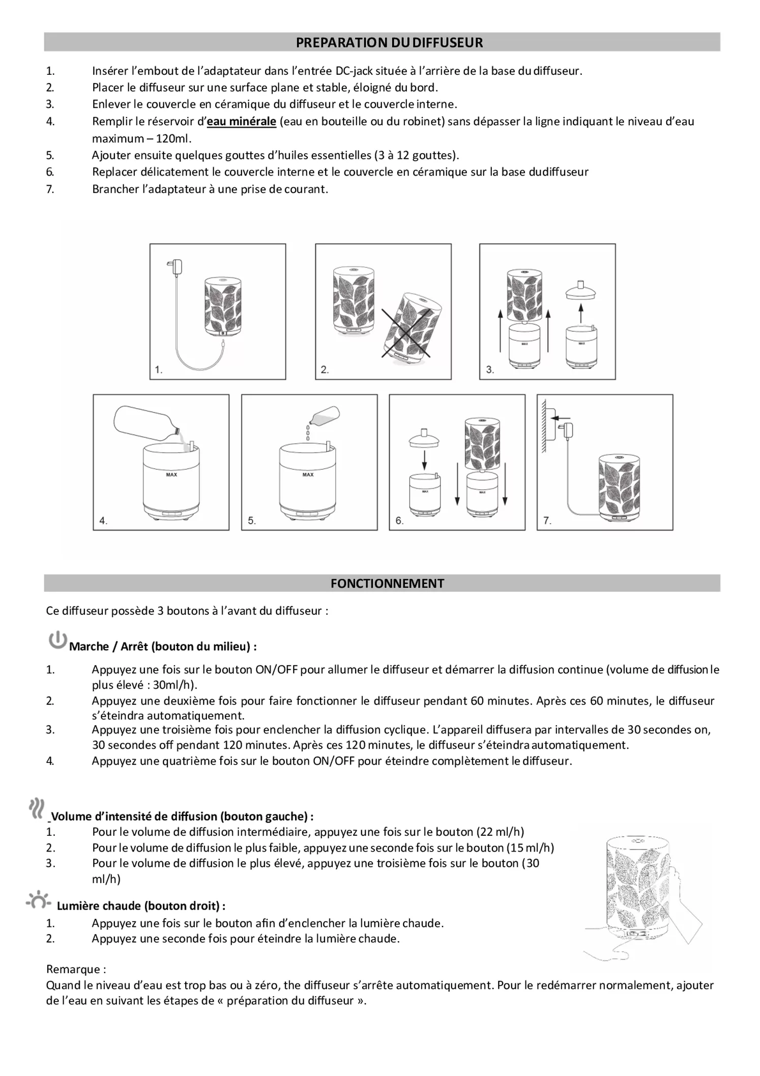 Leaves Aroma Diffuser afbeelding van document #9, gebruiksaanwijzing