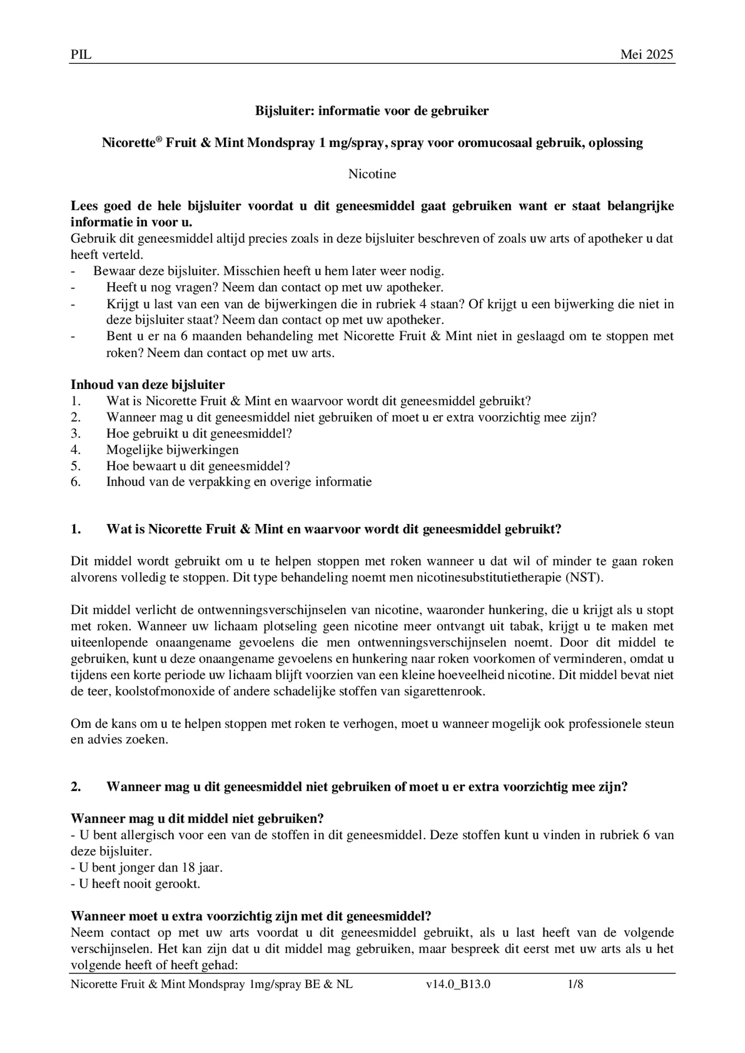 Fruit & Mint Mondspray afbeelding van document #1, bijsluiter