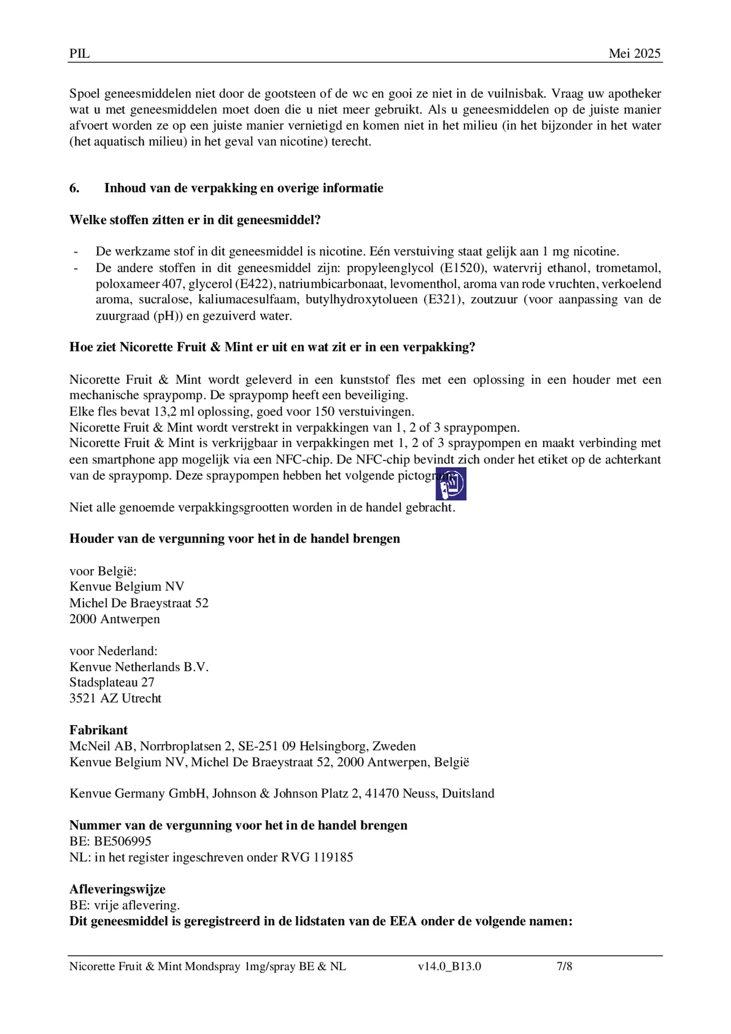 Fruit & Mint Mondspray afbeelding van document #7, bijsluiter