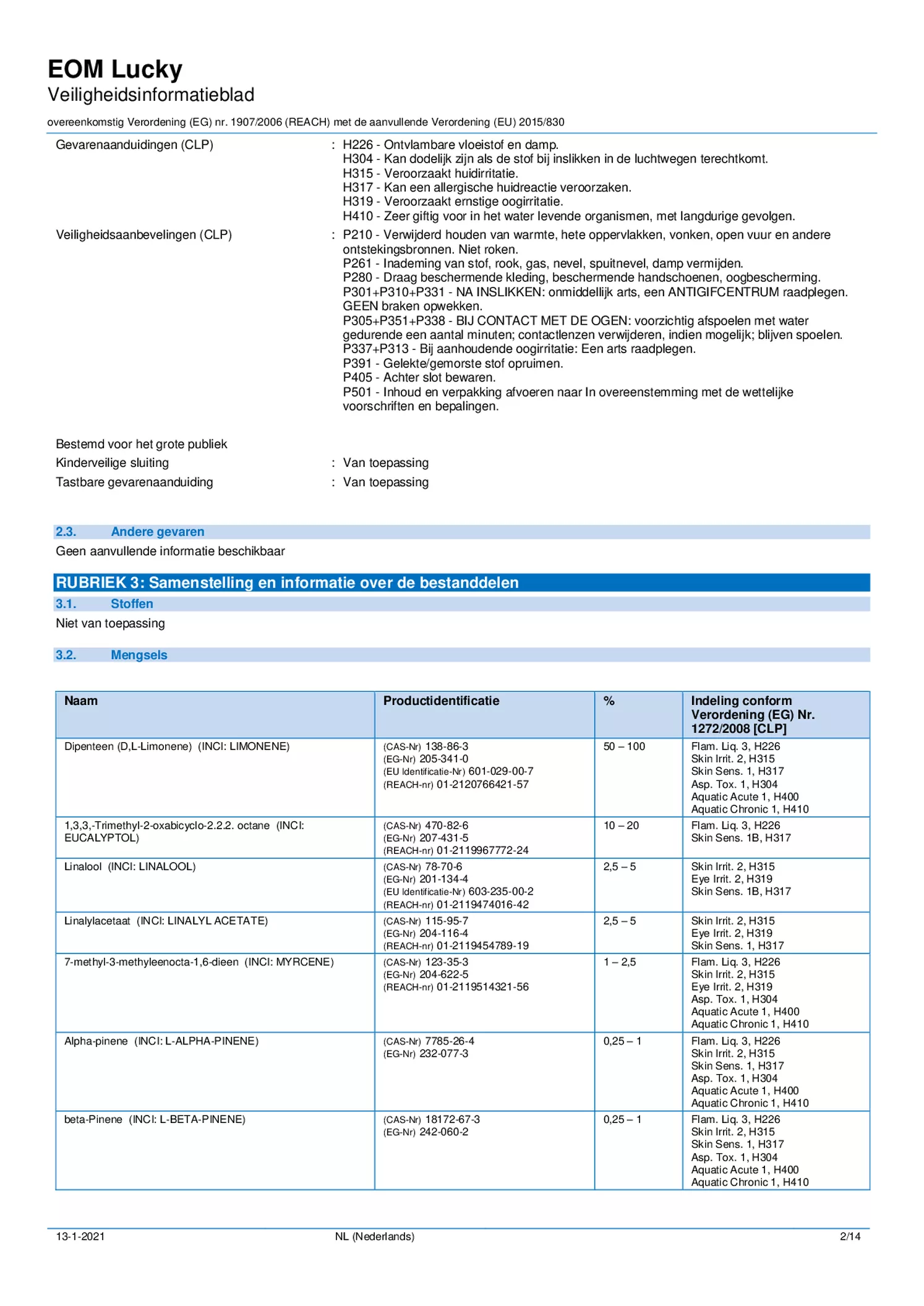 Essentiële Olie Lucky afbeelding van document #2, etiket