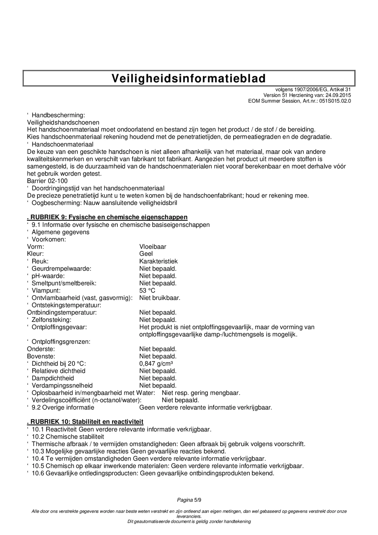 Essentiële Olie Summer Session afbeelding van document #5, etiket
