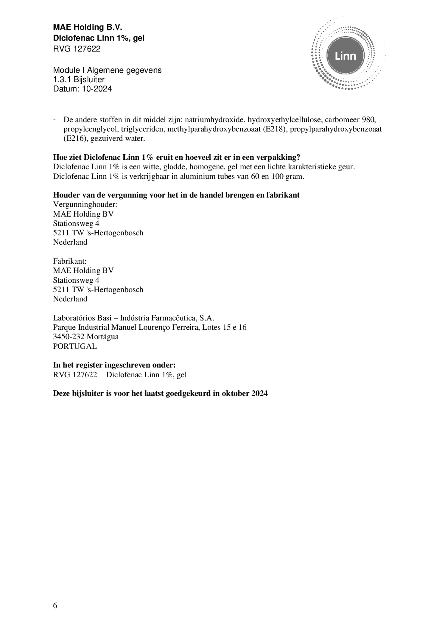 Diclofenac 1% Gel afbeelding van document #6, bijsluiter