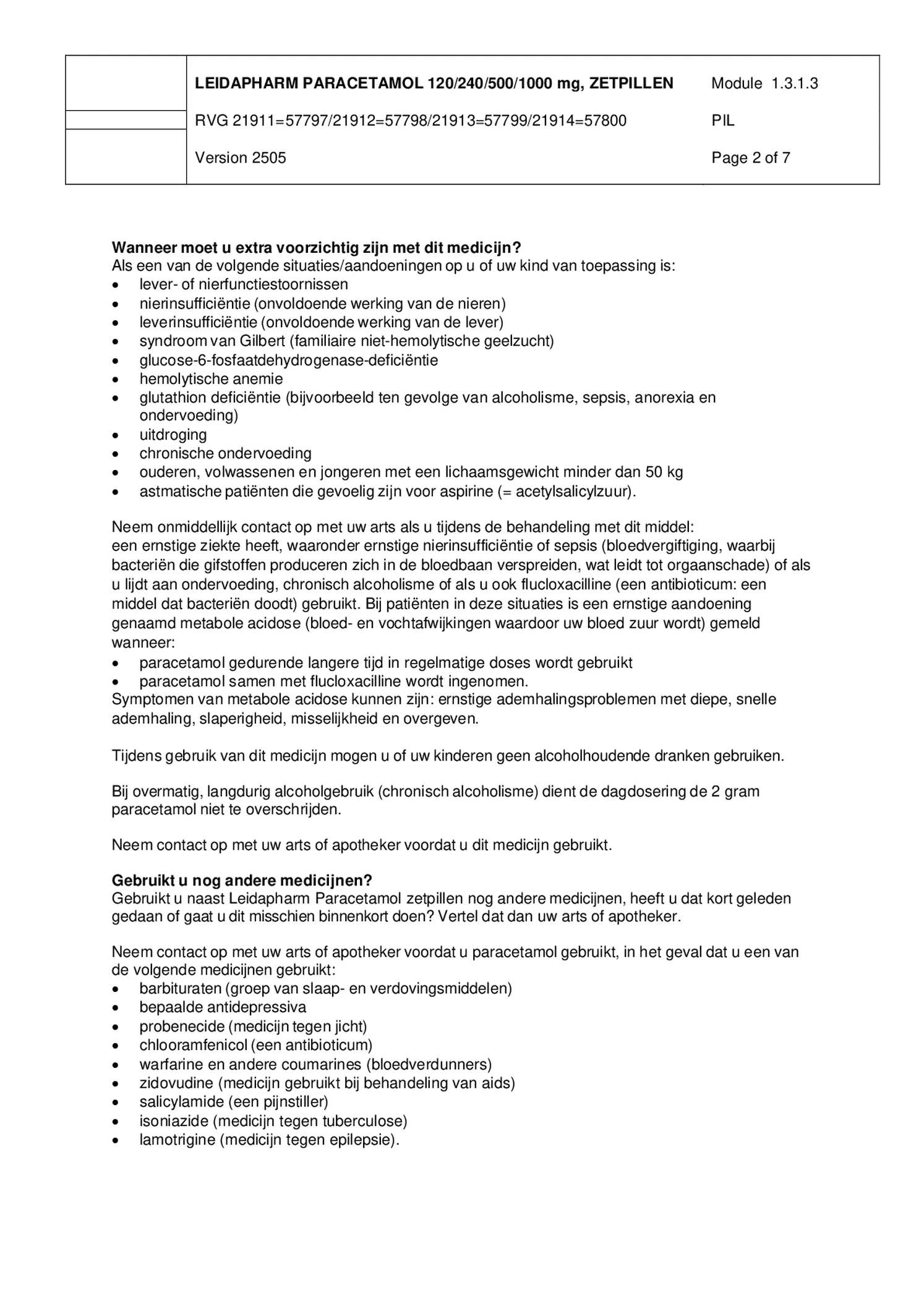 Paracetamol 1000mg Zetpil afbeelding van document #2, bijsluiter