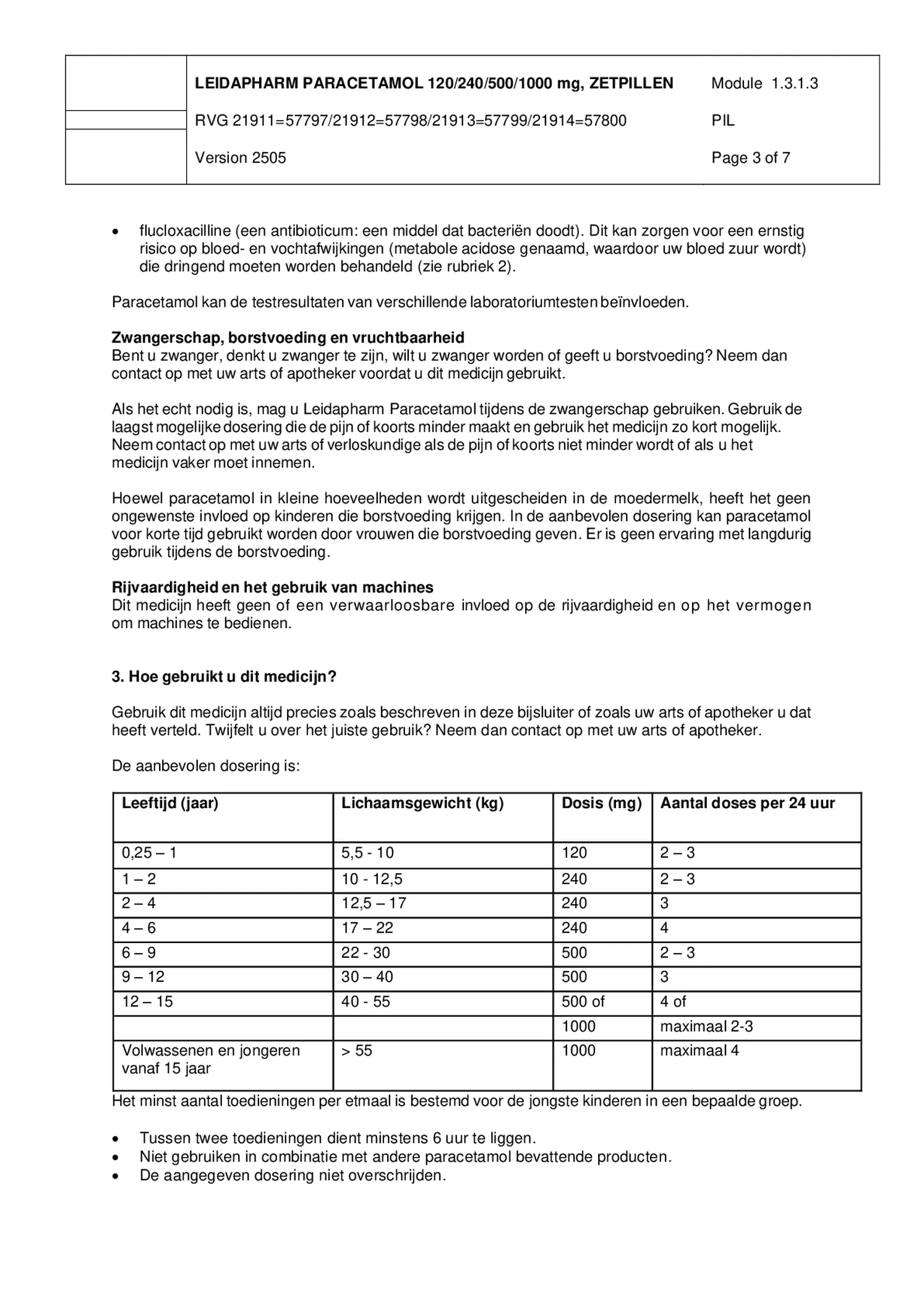 Paracetamol 1000mg Zetpil afbeelding van document #3, bijsluiter