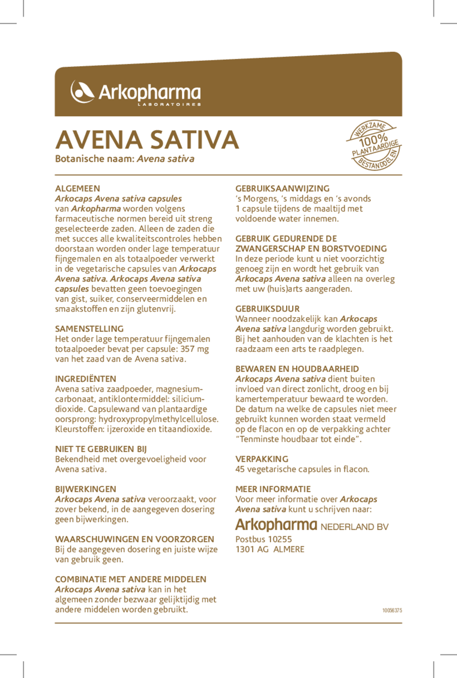 Avena Sativa Capsules afbeelding van document #1, gebruiksaanwijzing