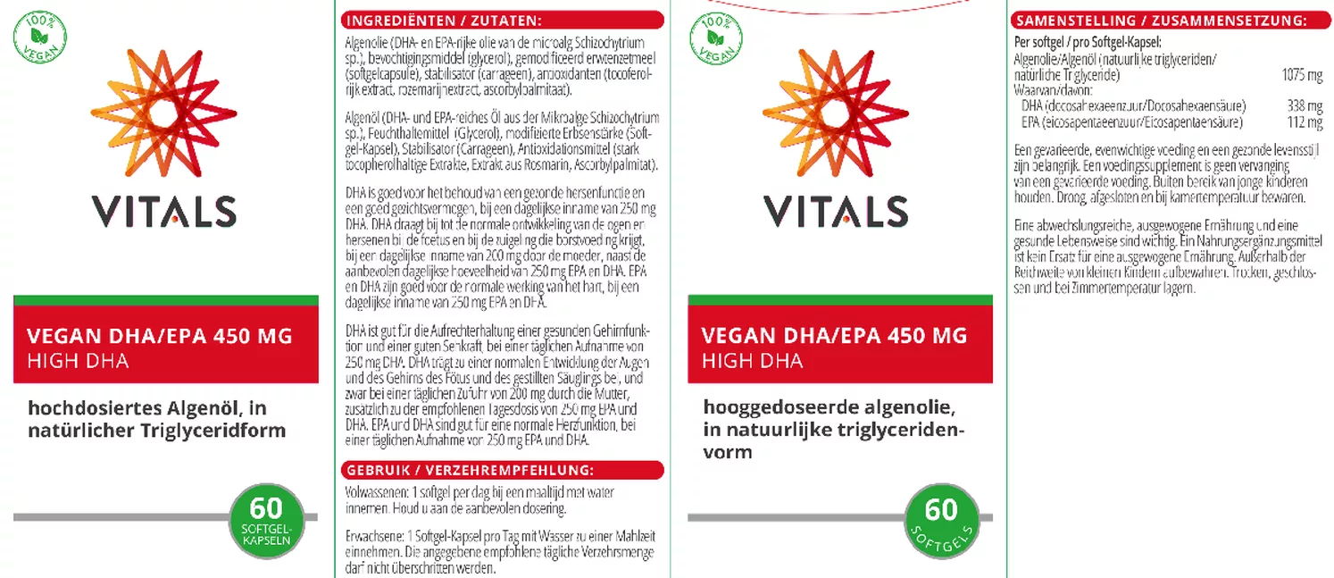 Vegan DHA/EPA 450mg afbeelding van document #2, etiket
