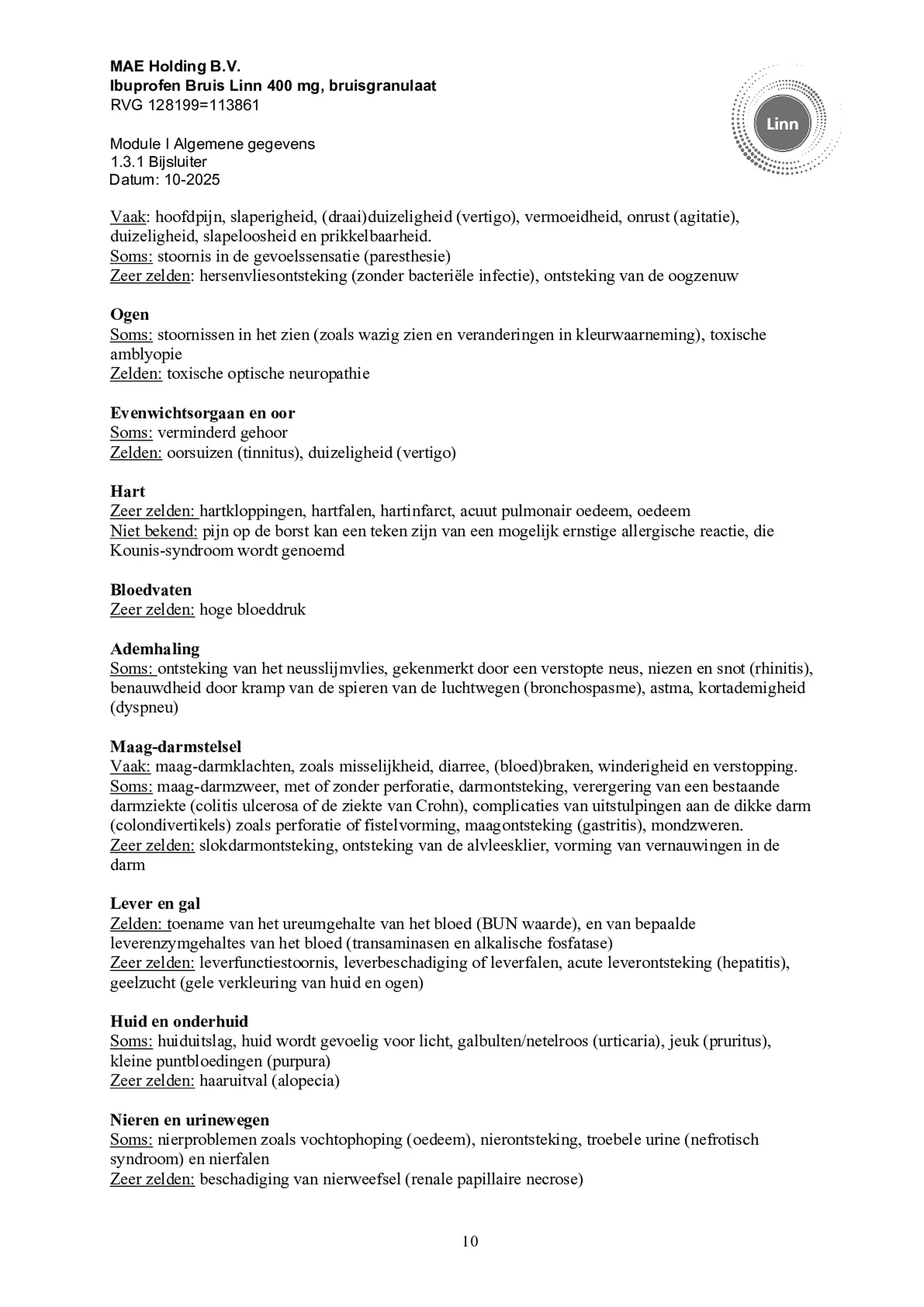 Ibuprofen Bruis Sachets 400mg afbeelding van document #10, bijsluiter