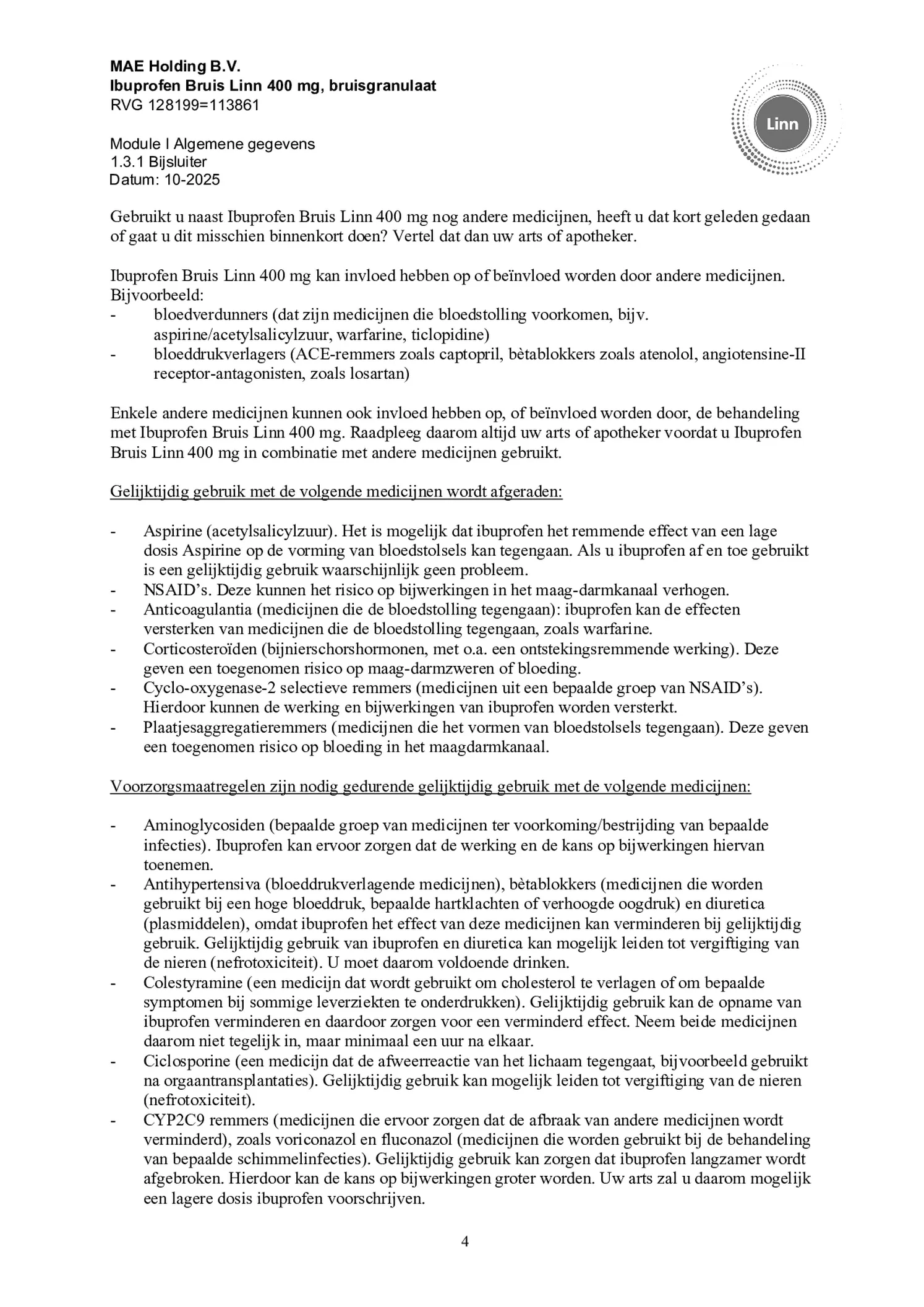 Ibuprofen Bruis Sachets 400mg afbeelding van document #4, bijsluiter