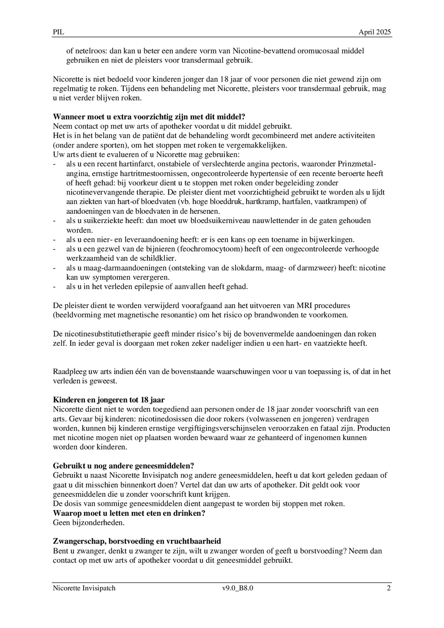 Invisi 25 mg Nicotine Pleister afbeelding van document #2, bijsluiter