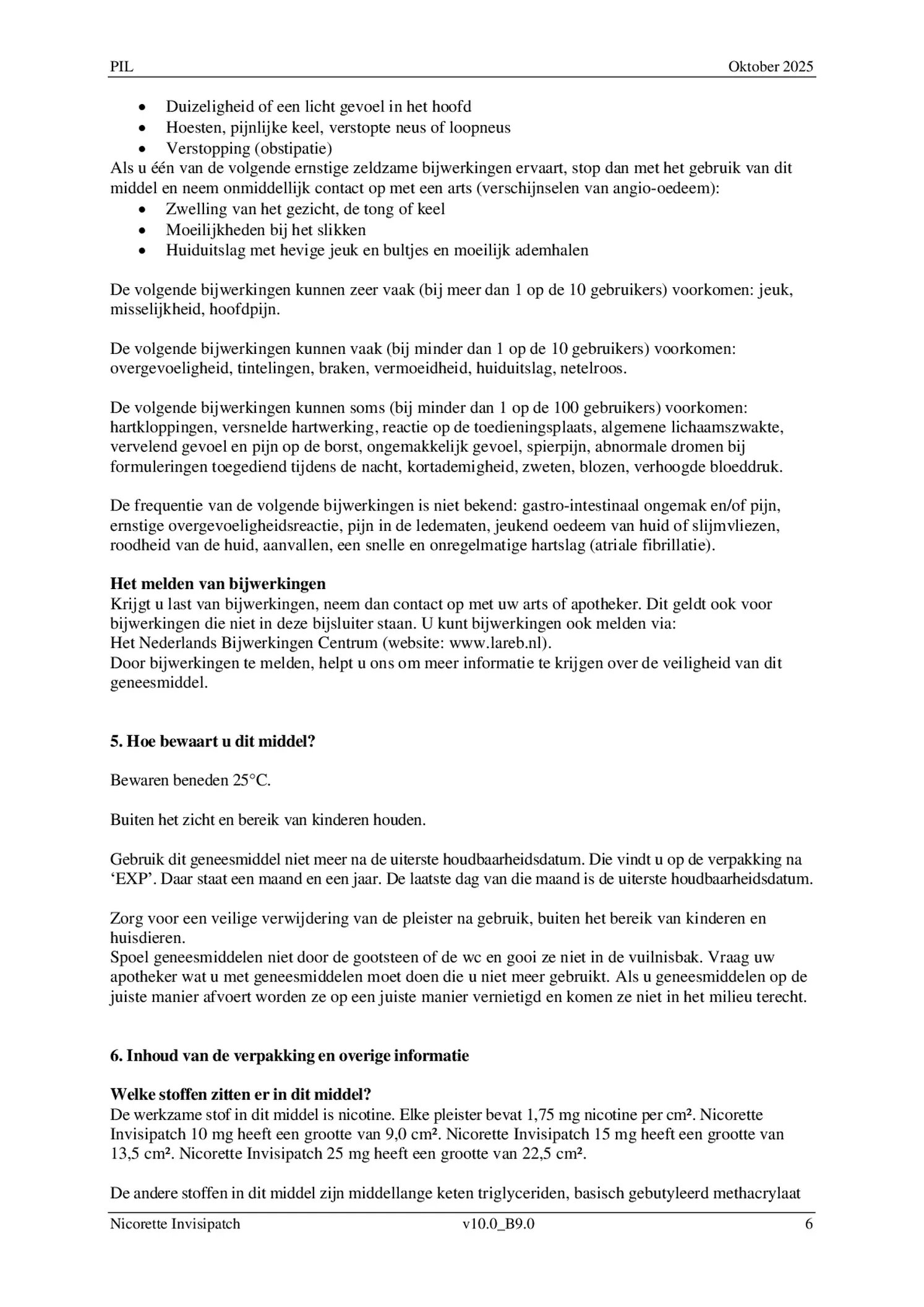 Invisi 25 mg Nicotine Pleister afbeelding van document #6, bijsluiter