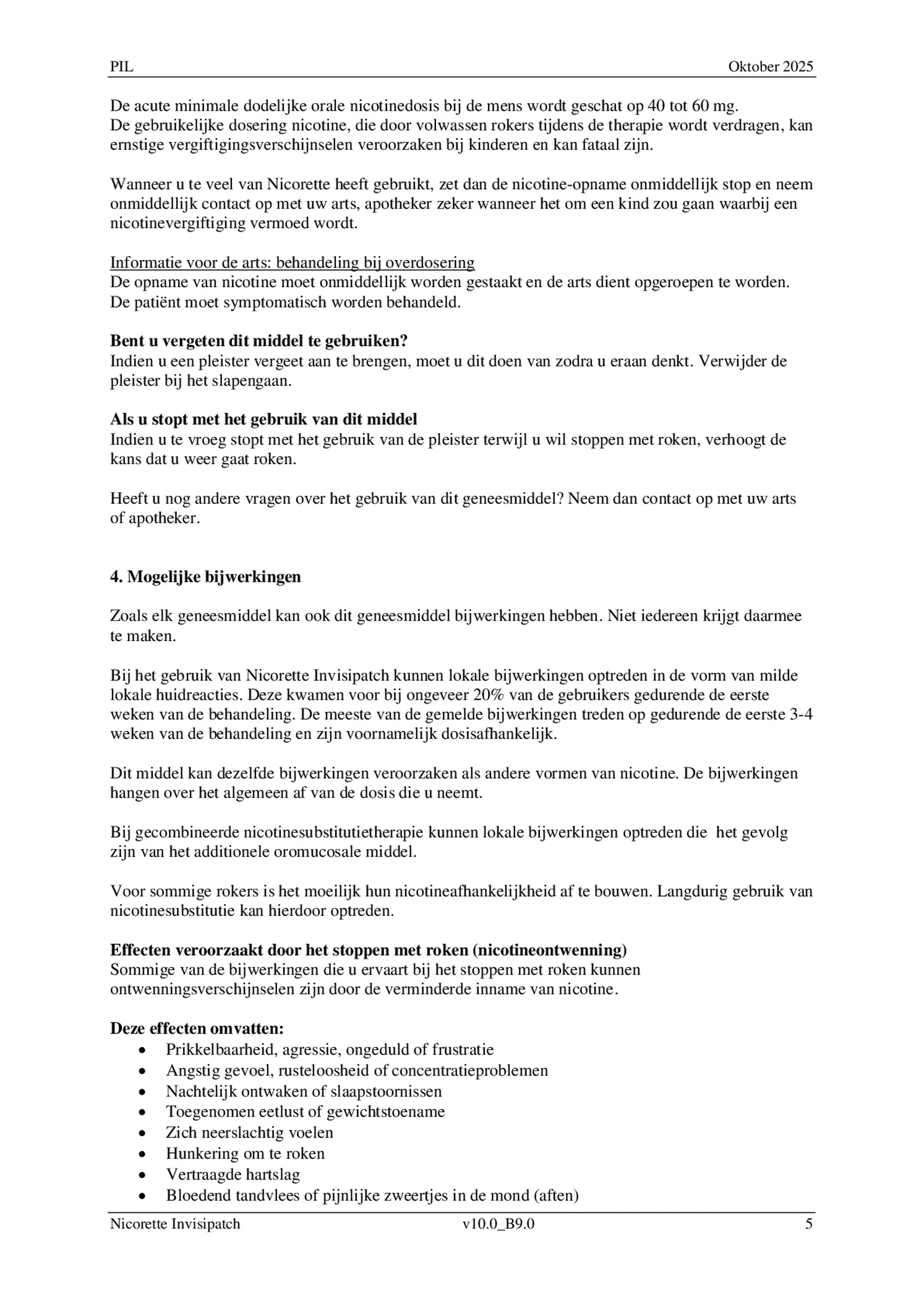 Invisi 10 mg Nicotine Pleister afbeelding van document #5, bijsluiter