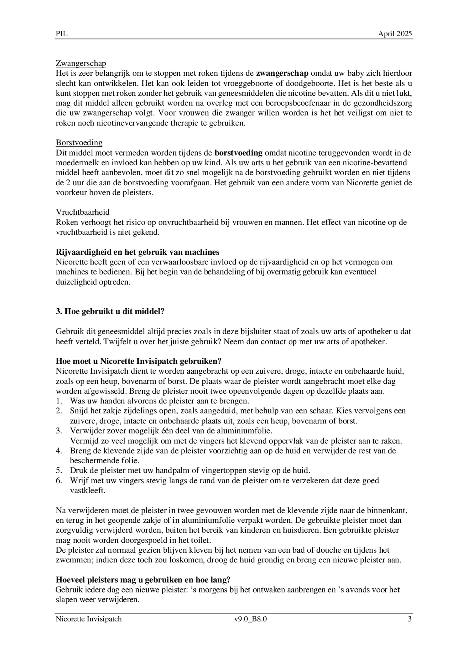 Invisi 15 mg Nicotine Pleister afbeelding van document #3, bijsluiter