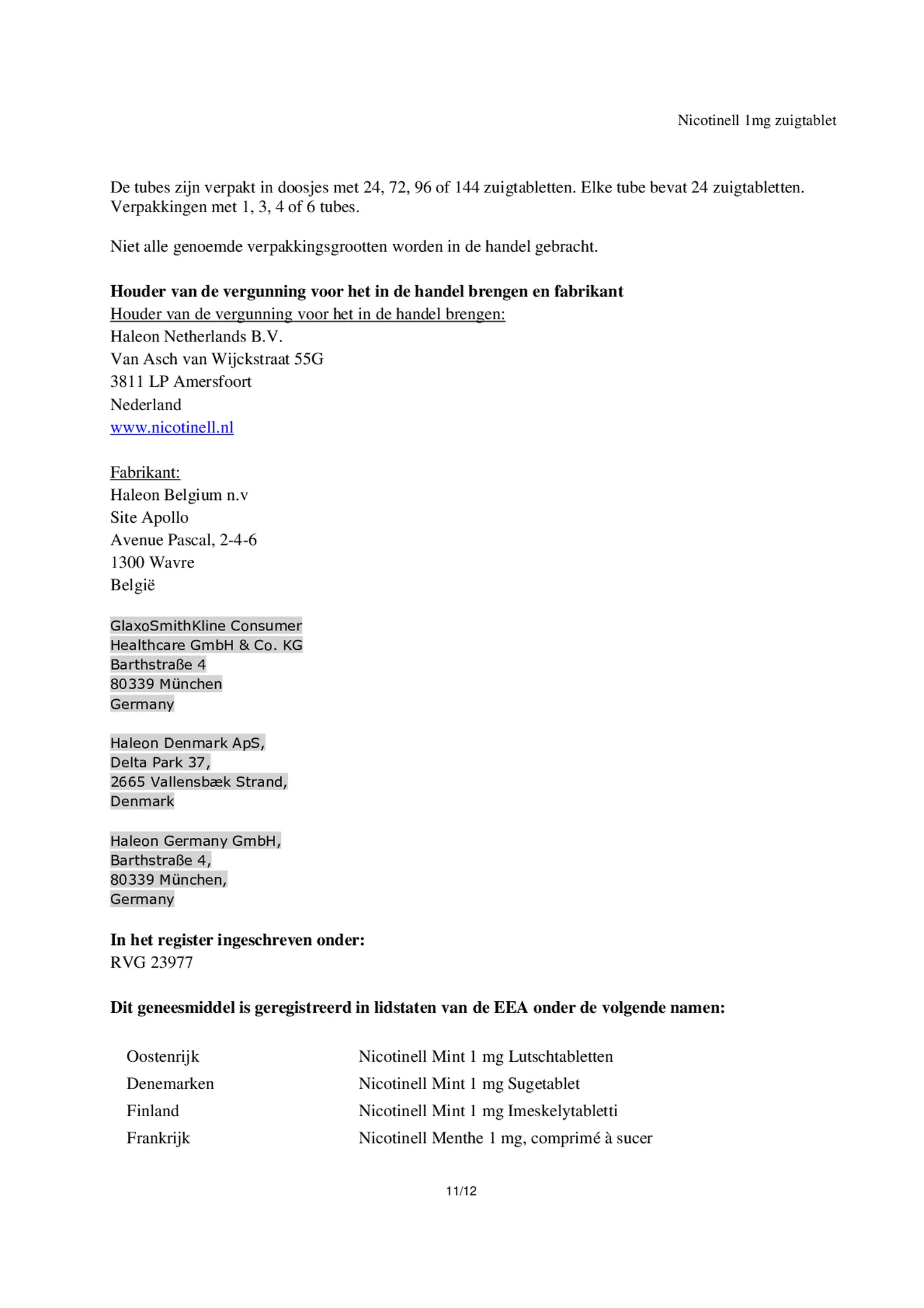 Combineer Pleister 14 mg (14st) en Zuigtablet Mint 1 mg (204st) - afbeelding van document #11, bijsluiter