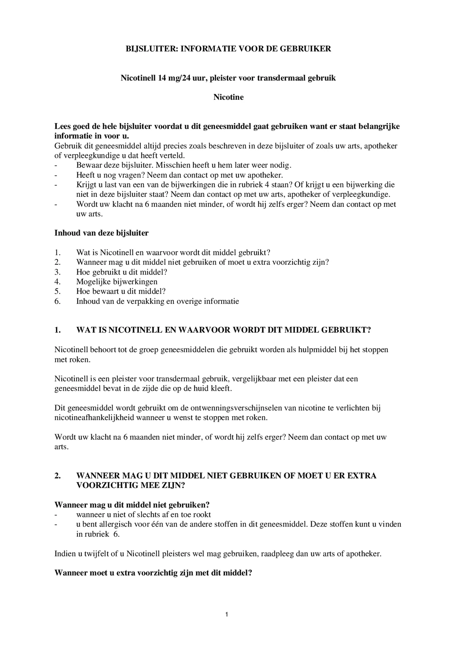 Combineer Pleister 14 mg (14st) en Zuigtablet Mint 1 mg (204st) - afbeelding van document #13, bijsluiter