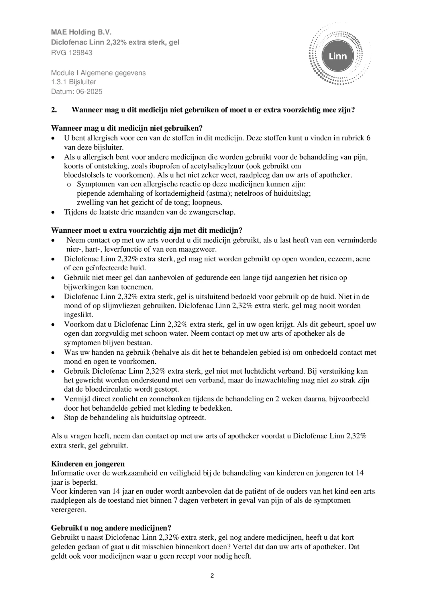 Diclofenac 2,32% Extra Sterk Gel afbeelding van document #2, bijsluiter