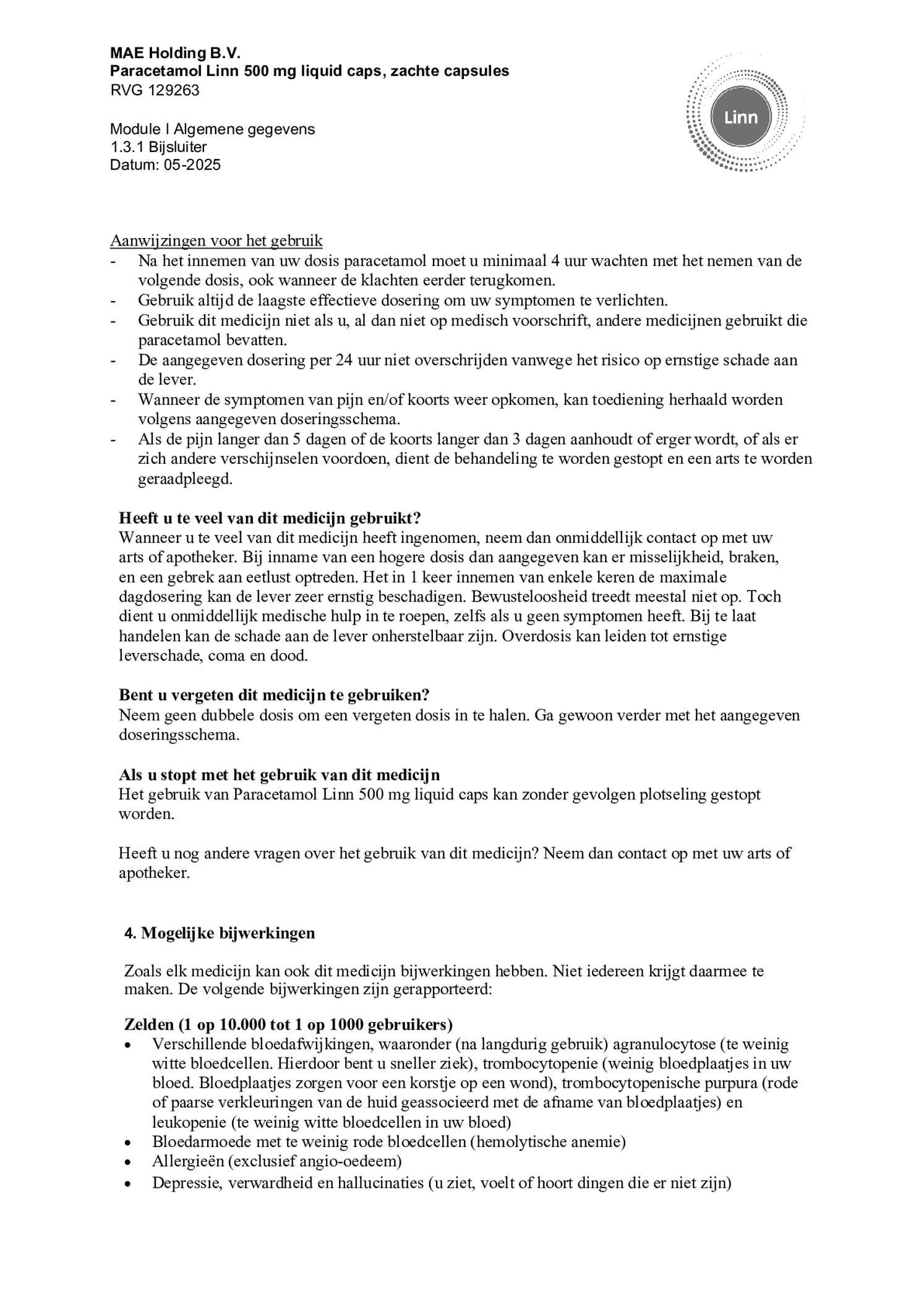 Paracetamol 500mg Liquid Caps afbeelding van document #5, bijsluiter