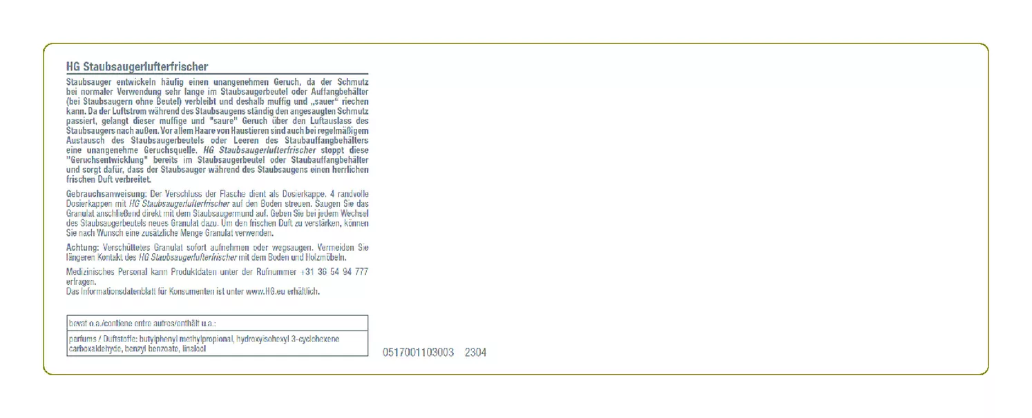 Woonkamer Stofzuiger Lucht Verfrisser afbeelding van document #2, etiket